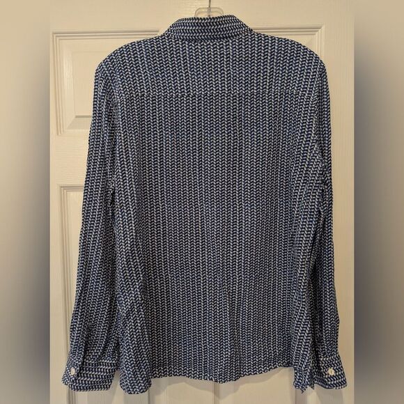 Foxcroft Shaped Fit Women's Size 14 White Button-Up Shirt Long Sleeve Rayon Top - Picture 2 of 9